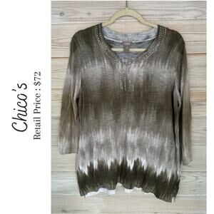 NWOT Chico's Fallin For Tye-Dye blouse size 3